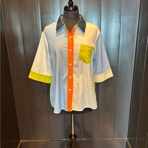 Colorblock Men's/Women’s color block Shirt with Pocket.